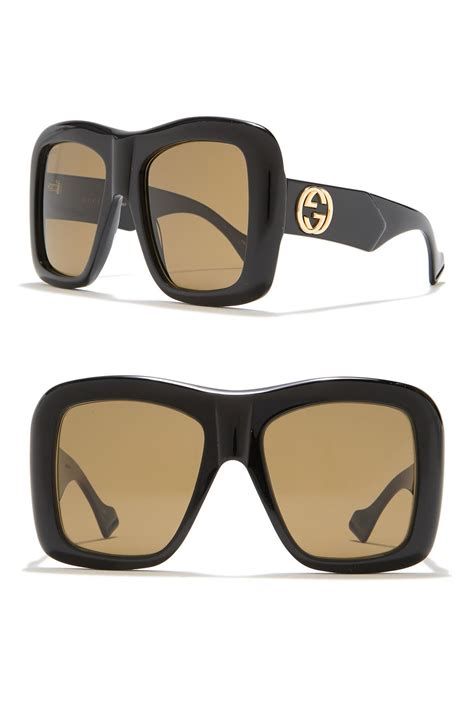 gucci oversized square frame horsebit sunglasses|gucci minimal 54mm square sunglasses.